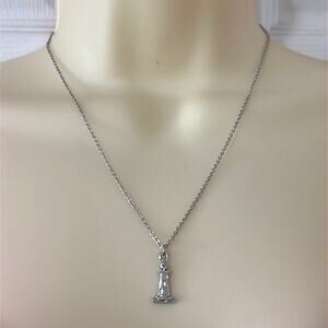 SeaWorld Lighthouse Pendant Necklace Silver Overlay Vintage New on Card Vintage